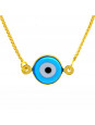Gargantilha Olho Grego Azul Tifany Banhado Ouro 18 K - 1060161