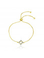 Pulseira Pingente Ao Quadrado Banhada Em Ouro Amarelo 18 K - 1080015