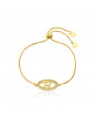 Pulseira Pingente "Fé" Banhada Em Ouro Amarelo 18 K - 1080018