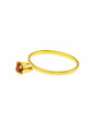 Anel Solitário Horus Import Strass Rosa Banhado Ouro Amarelo 18K 1010055