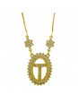 Colar Letra " T " Cravejada Zircônia Banhado Ouro Amarelo 18 K - 1061248