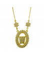 Colar Letra " W " Cravejada Zircônia Banhado Ouro Amarelo 18 K - 1061252