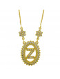 Colar Letra " Z " Cravejada Zircônia Banhado Ouro Amarelo 18 K - 1061254